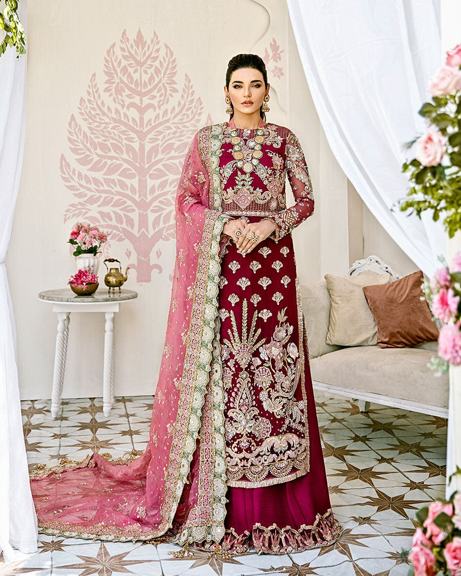 Gulaal | Wedding Formals | Pois Embroidered Net 3-Piece Suit WS-08 -  Gulaal Bridal - Original Designer Dress - House of Maryam