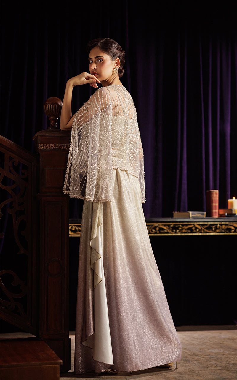 Threads and Motifs | Formal Dresses 25 | Embroidered Cape with Tube and Skirt -  Threads and Motifs Ladies Clothes - Original Designer Dress - House of Maryam