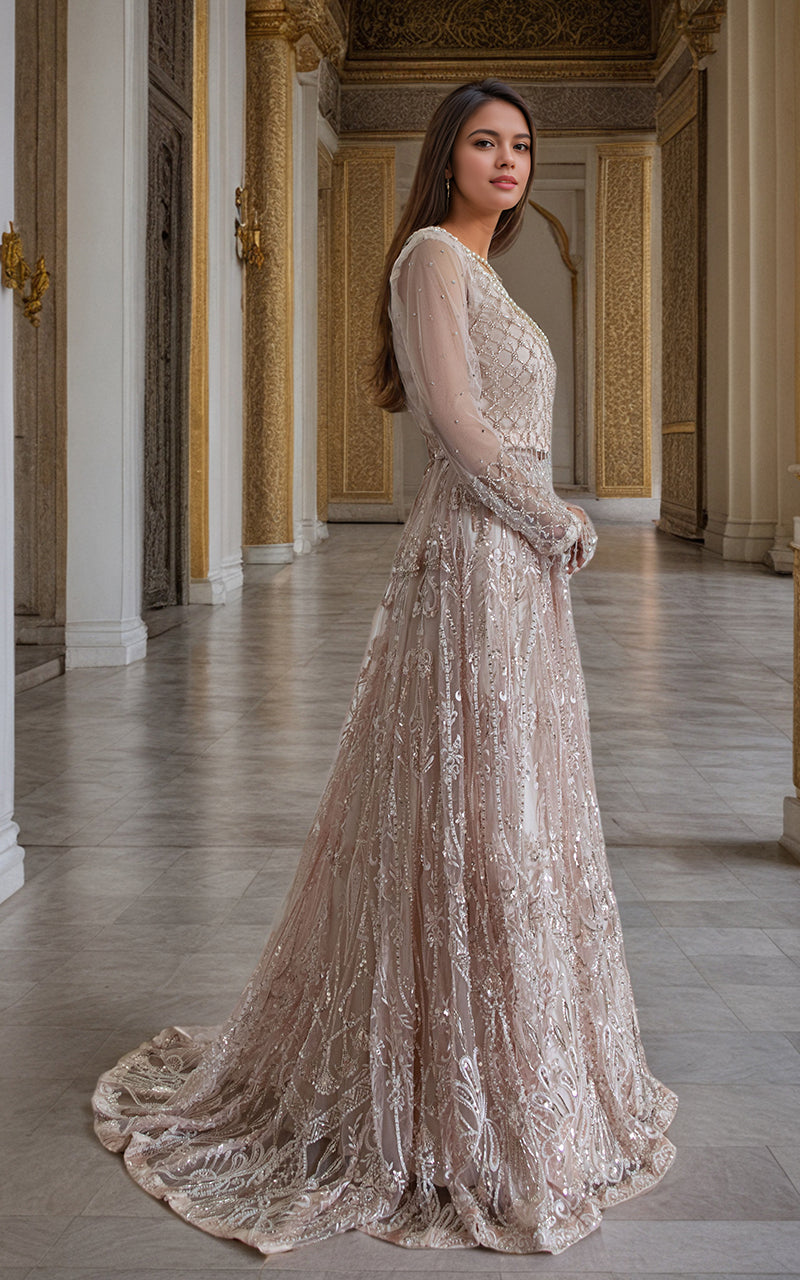 Threads and Motifs | Formal Dresses 25 | Net Cut Dana Bridal Blouse With Lehenga And Dupatta -  Threads and Motifs Ladies Clothes - Original Designer Dress - House of Maryam