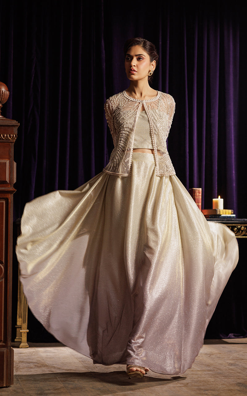 Threads and Motifs | Formal Dresses 25 | Embroidered Cape with Tube and Skirt -  Threads and Motifs Ladies Clothes - Original Designer Dress - House of Maryam