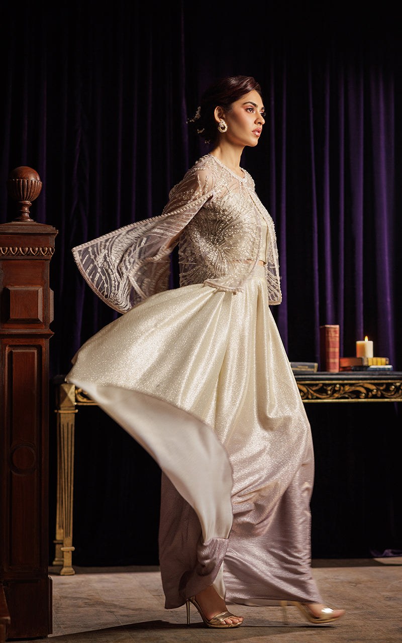 Threads and Motifs | Formal Dresses 25 | Embroidered Cape with Tube and Skirt -  Threads and Motifs Ladies Clothes - Original Designer Dress - House of Maryam