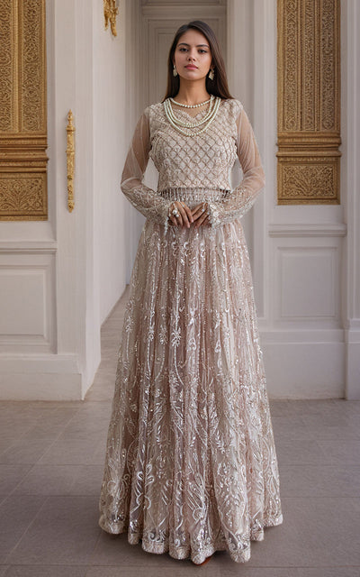 Threads and Motifs | Formal Dresses 25 | Net Cut Dana Bridal Blouse With Lehenga And Dupatta -  Threads and Motifs Ladies Clothes - Original Designer Dress - House of Maryam