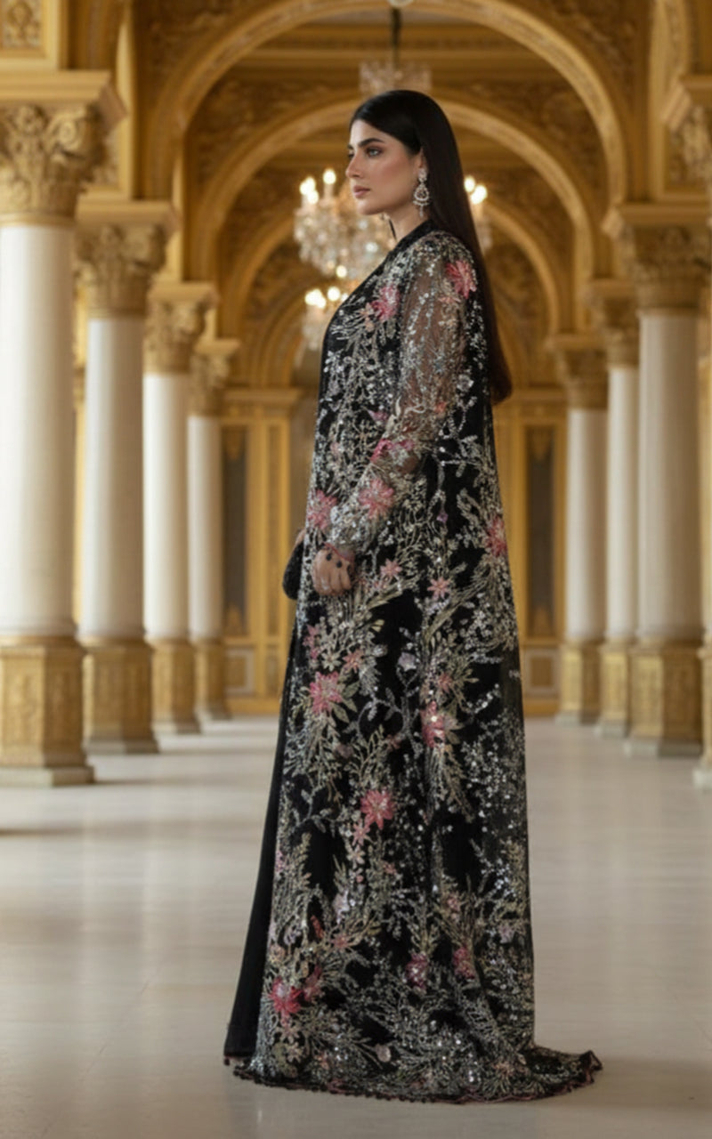Threads and Motifs | Formal Dresses 25 | Net Embroidered Jacket With Chiffon Saree, image 6