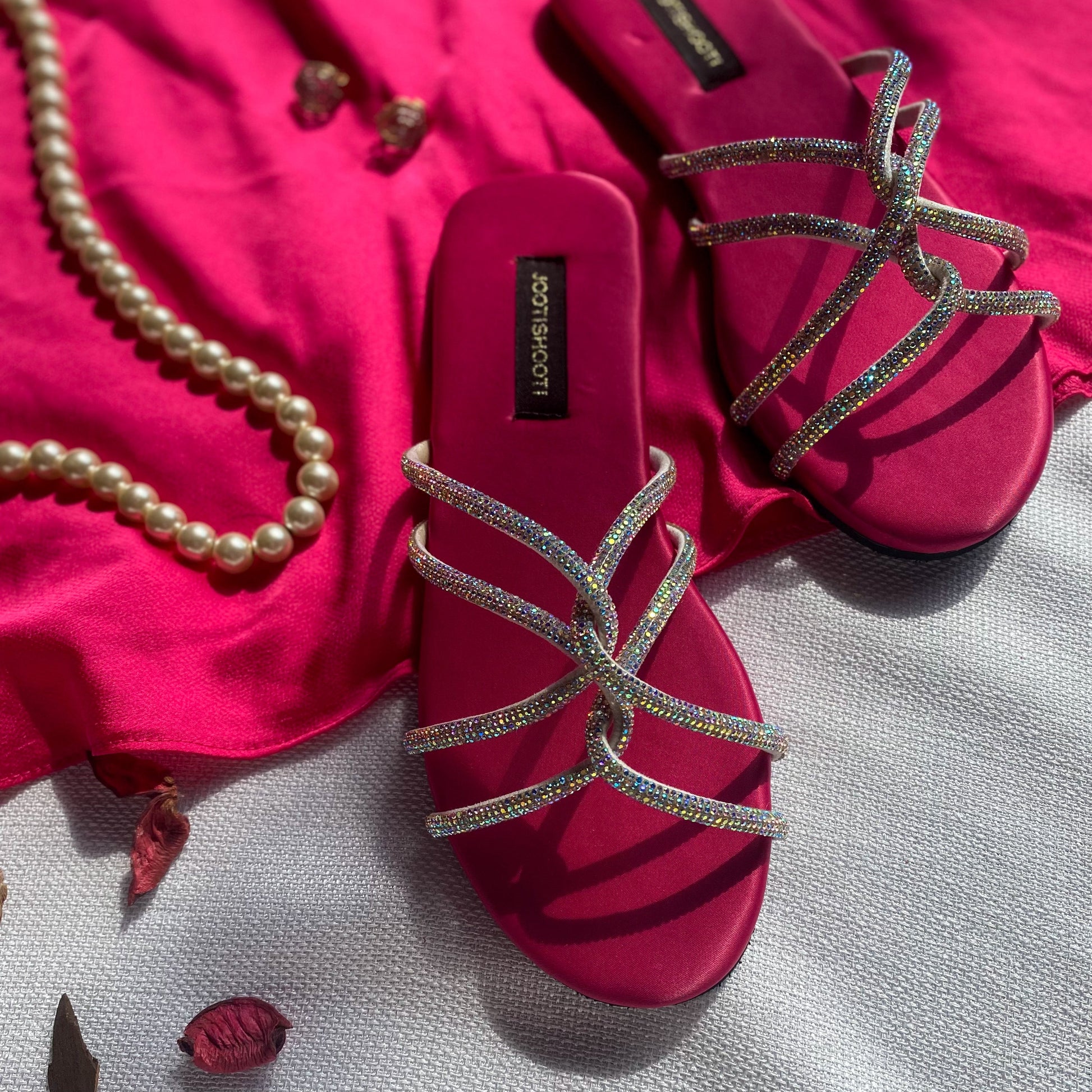 Pink Passion Slides by Designer House of Maryam - House of Maryam - Pakistani Designer Ethnic Wear in {{ shop.shopifyCountryName }}