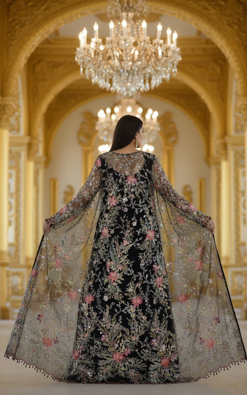 Threads and Motifs | Formal Dresses 25 | Net Embroidered Jacket With Chiffon Saree-2