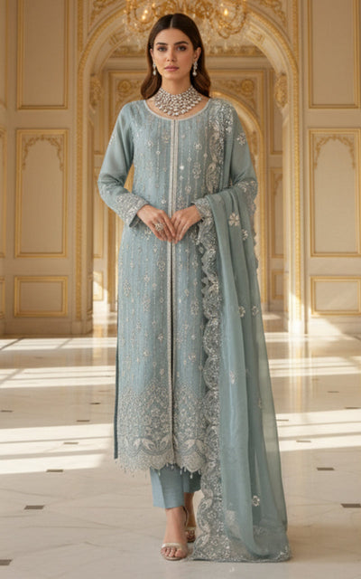 Threads and Motifs | Formal Dresses 25 | Embroidered Shirt With Trouser And Dupatta