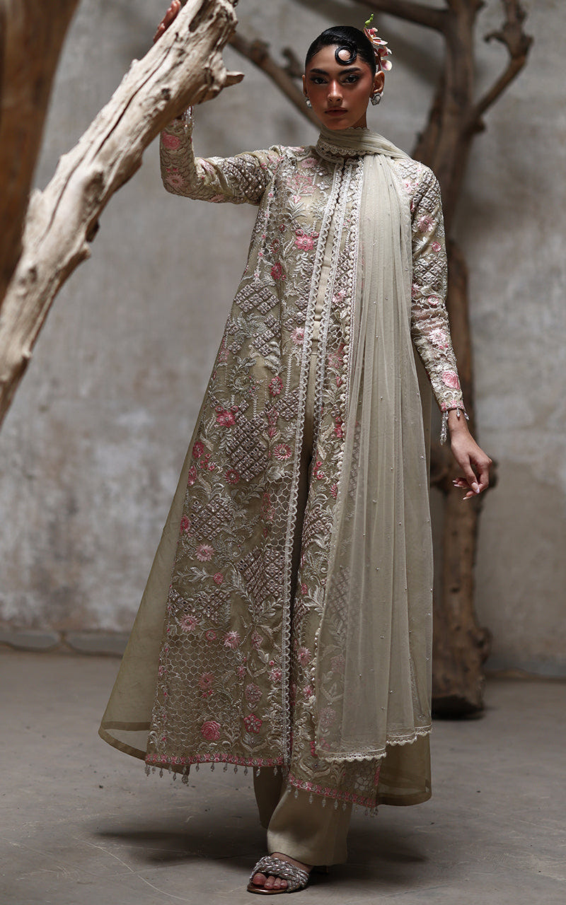 Threads and Motifs | Formal Dresses 25 | Organza Embroidered Jacket -  Threads and Motifs Ladies Clothes - Original Designer Dress - House of Maryam
