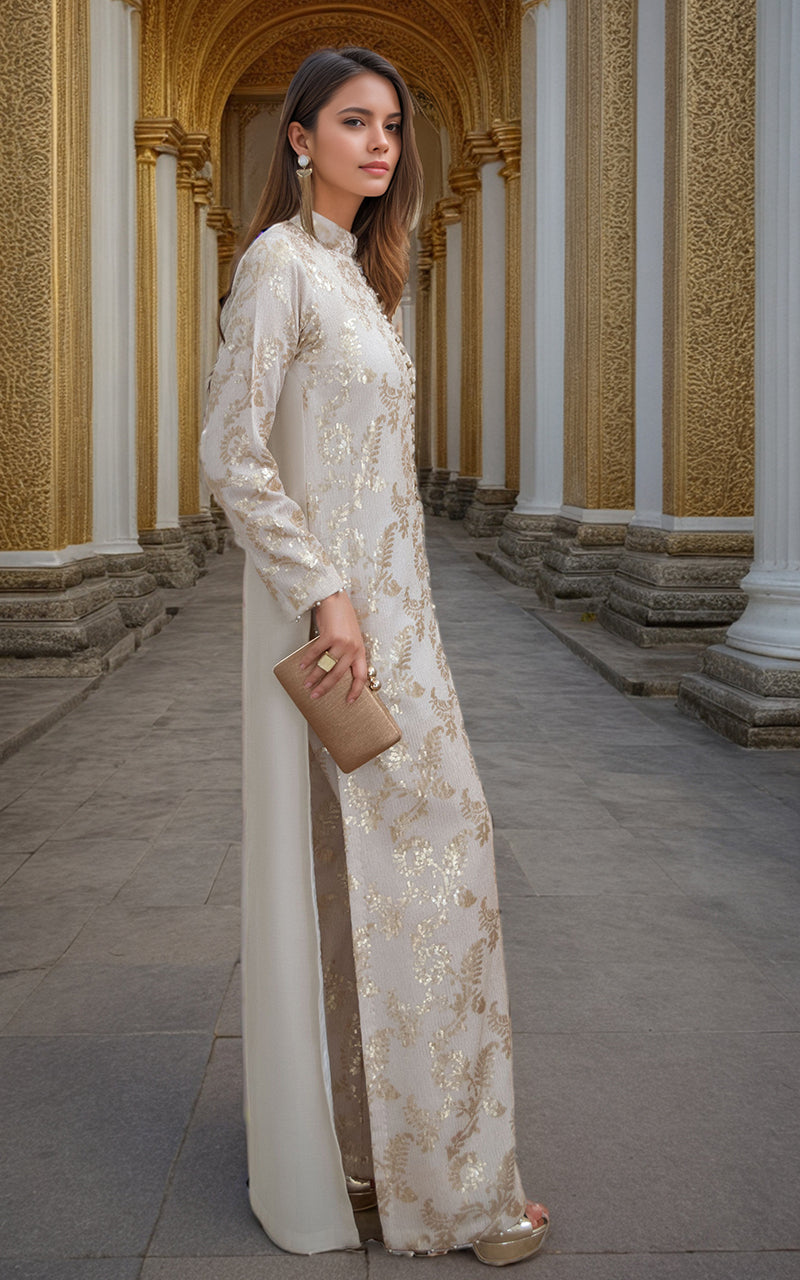 Threads and Motifs | Formal Dresses 25 | Chiffon Embroidered Jacket with Embroidered Trouser -  Threads and Motifs Ladies Clothes - Original Designer Dress - House of Maryam