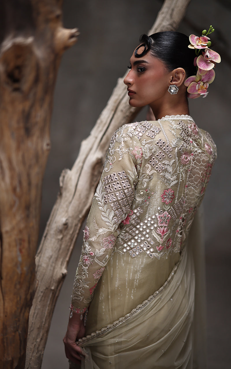 Threads and Motifs | Formal Dresses 25 | Organza Embroidered Jacket -  Threads and Motifs Ladies Clothes - Original Designer Dress - House of Maryam