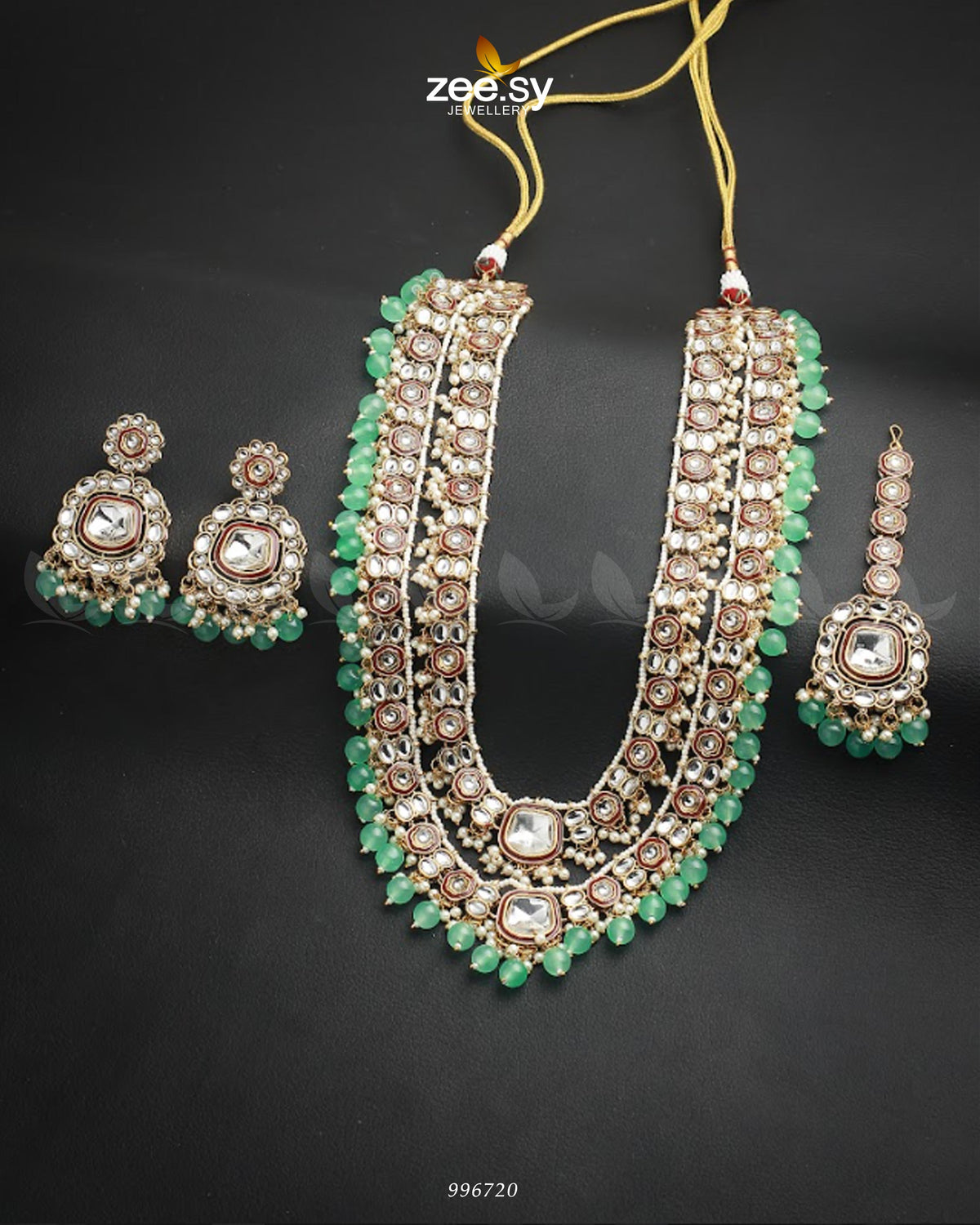 Acacia Malla Necklace Set -  Zeesy Malla Necklace - Original Designer Dress - House of Maryam