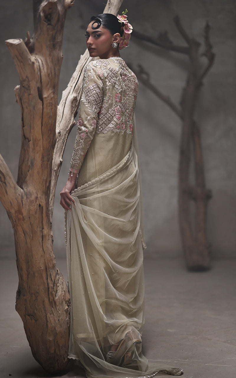 Threads and Motifs | Formal Dresses 25 | Organza Embroidered Jacket -  Threads and Motifs Ladies Clothes - Original Designer Dress - House of Maryam