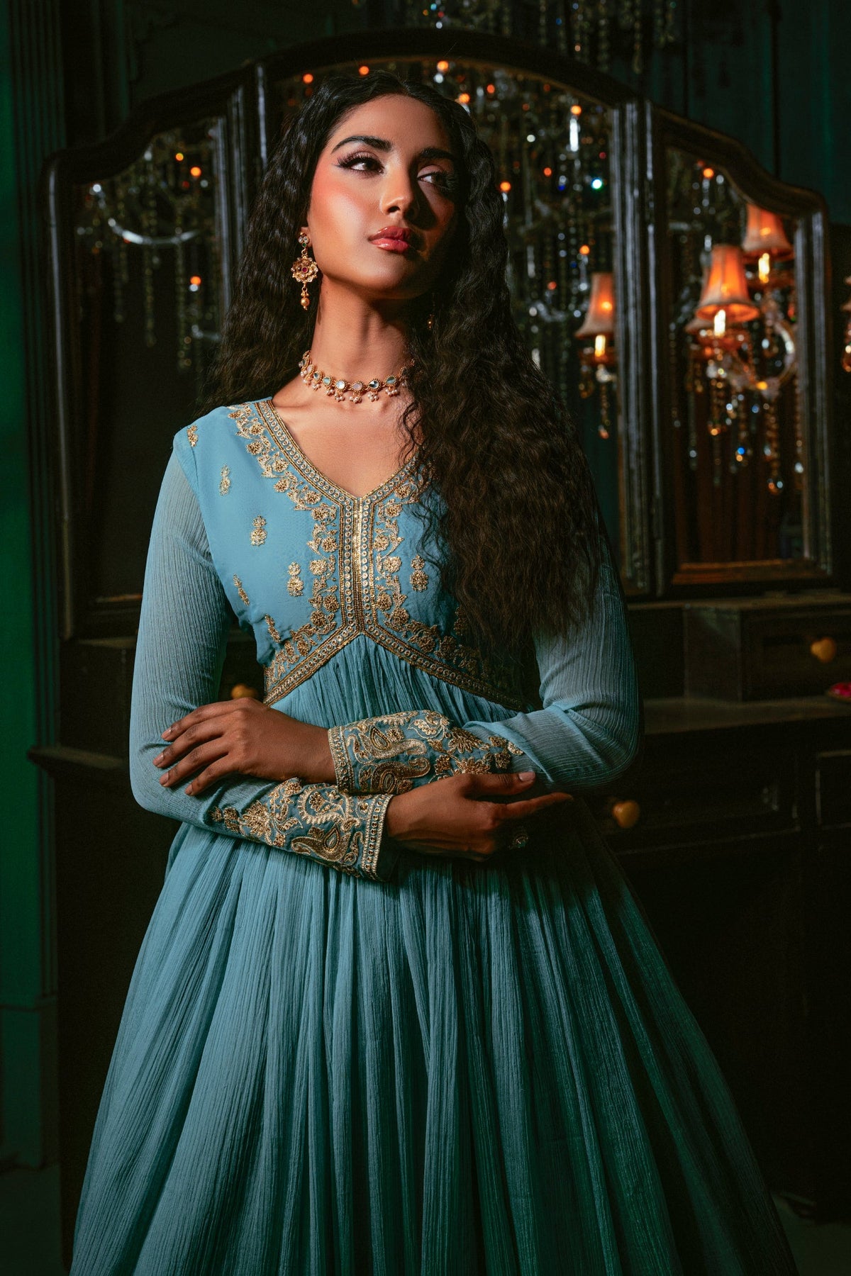 Hania & Umaimaz | Festive Collection | Aasmani -  Hania & Umaima  - Original Designer Dress - House of Maryam