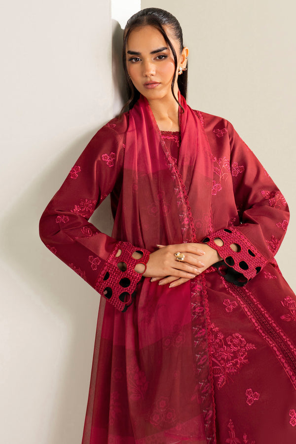 Farasha | Summer Weaves Embroidered Lawn | Desert Rose-4