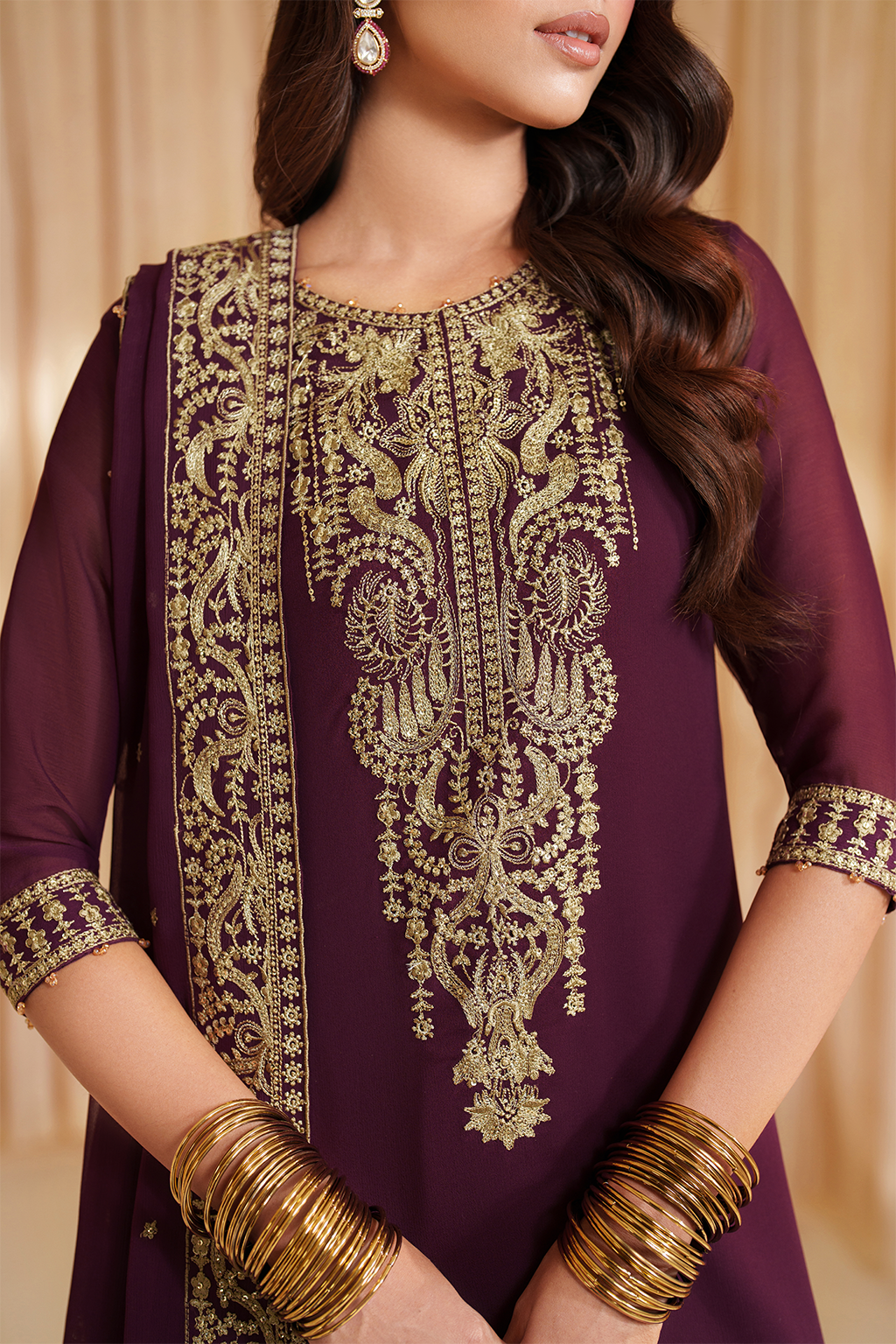 Iznik I Festive Formal I CC-76 Embroidered Chiffon -  Iznik Ladies Clothes - Original Designer Dress - House of Maryam