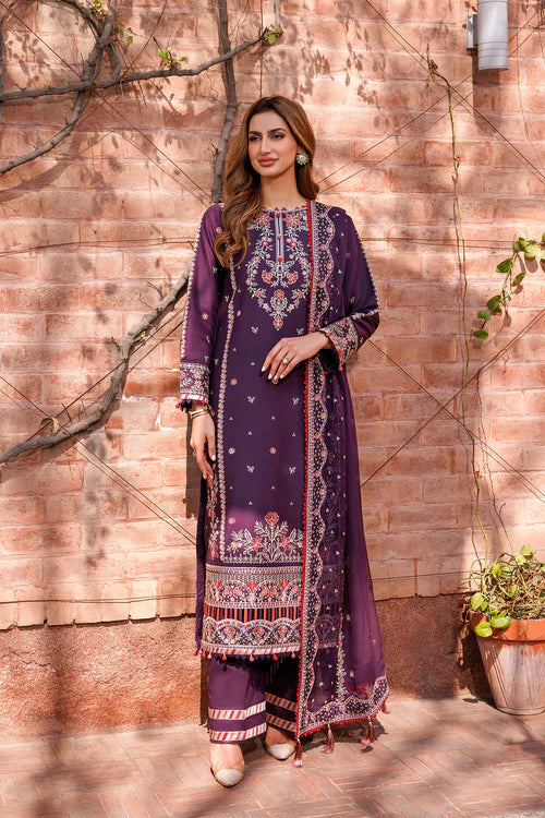 Farasha | Kaavish Lawn 24 | SHADOW BERRY -  Farasha Luxury - Original Designer Dress - House of Maryam