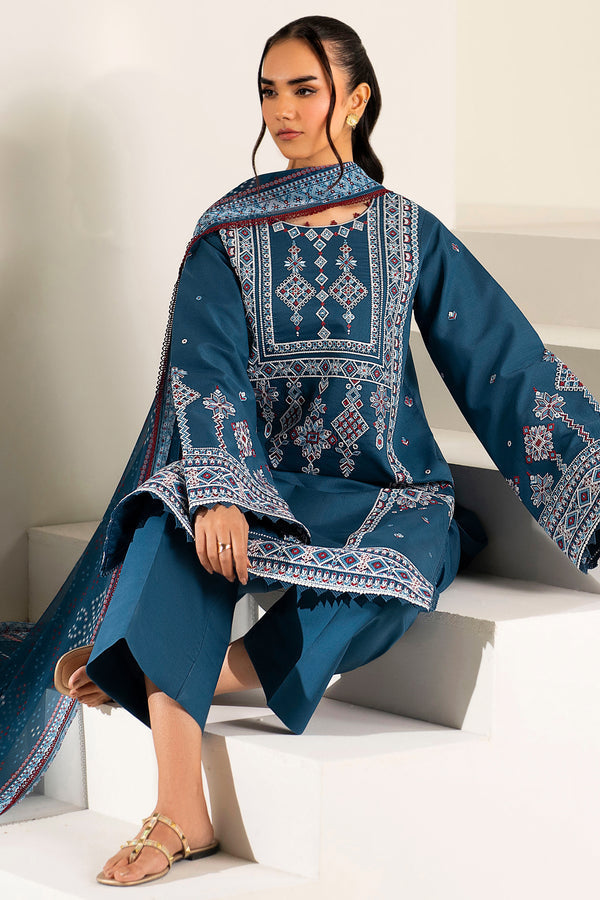 Farasha | Summer Weaves Embroidered Lawn |Pale Blue-8