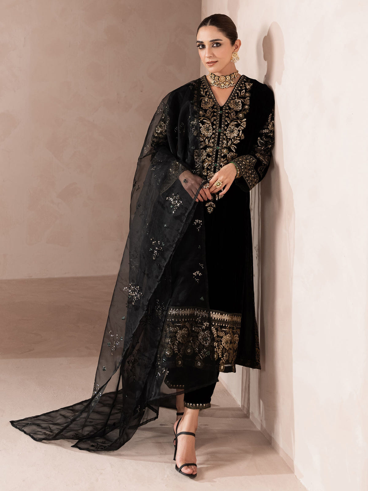 Lime Light | Velvet Pret | V-06 -  Lime Light Ladies Clothes - Original Designer Dress - House of Maryam