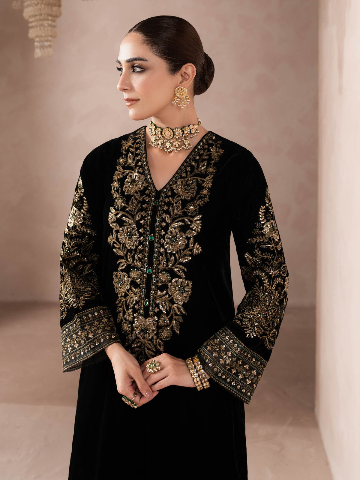 Lime Light | Velvet Pret | V-06 -  Lime Light Ladies Clothes - Original Designer Dress - House of Maryam