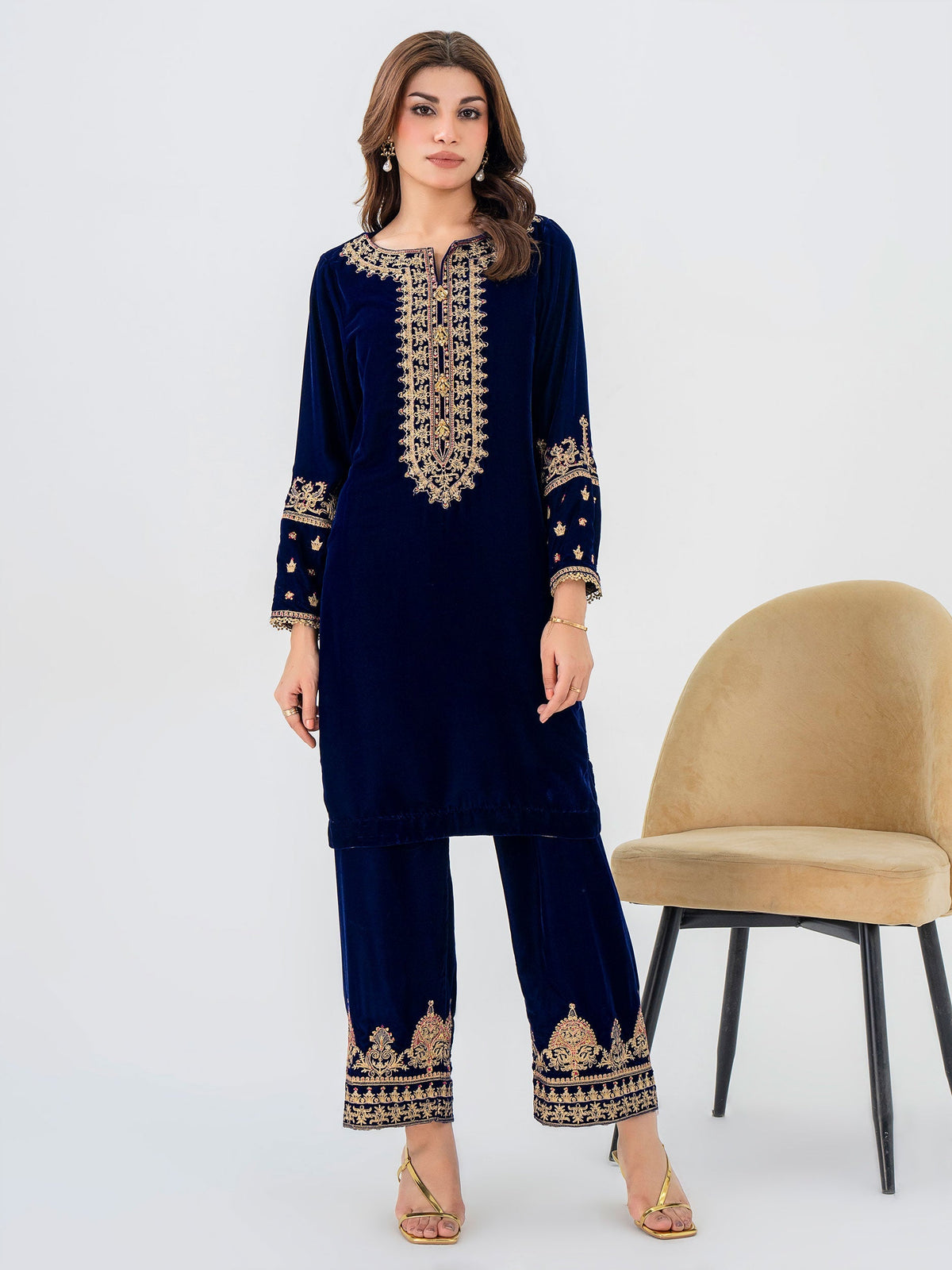 Lime Light | Velvet Pret | V-18 -  Lime Light Ladies Clothes - Original Designer Dress - House of Maryam