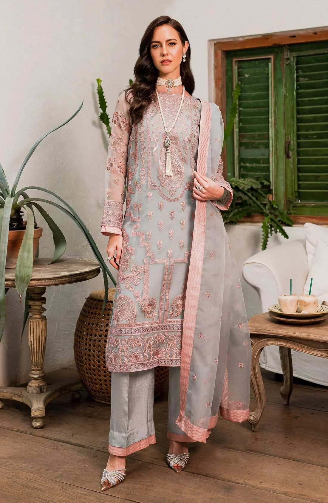 Maryum N Maria | Sorina Luxury Chiffon 23 | Dawn Blue (MW23-510) by Designer Maryum N Maria - House of Maryam - Pakistani Designer Ethnic Wear in {{ shop.shopifyCountryName }}