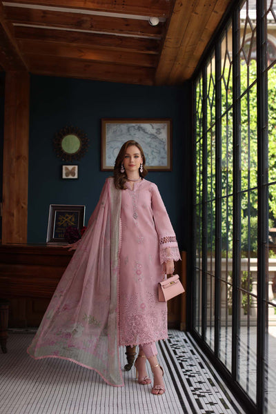 Noor by Saadia Asad | Eid Luxury Schiffli Laserkari 25 | D3- Blush Pink -  Noor by Saadia Asad Ladies Clothes - Original Designer Dress - House of Maryam