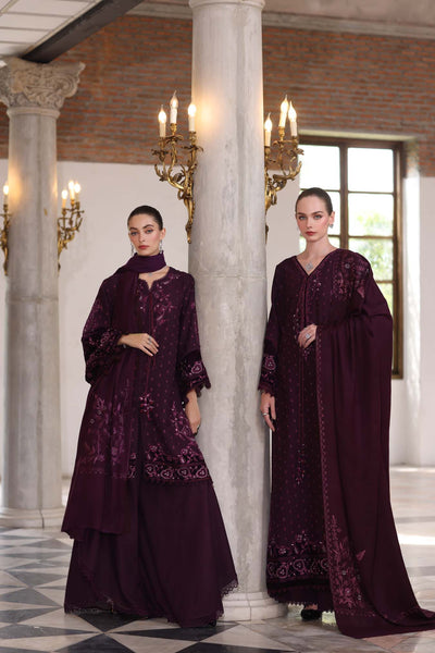 Noor by Saadia Asad | Winter Pashmina 25 | Damson