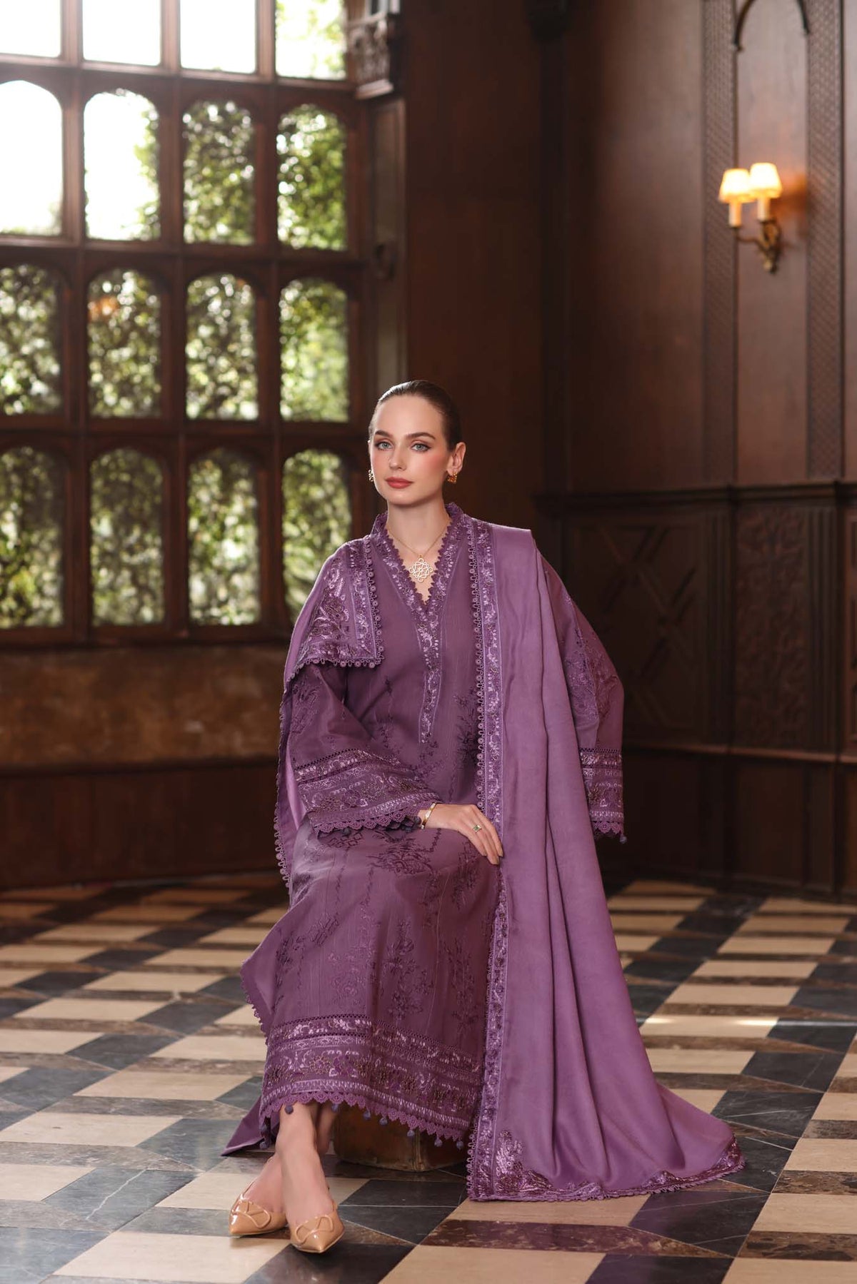 Noor by Saadia Asad | Winter Pashmina 25 | Serenity-8