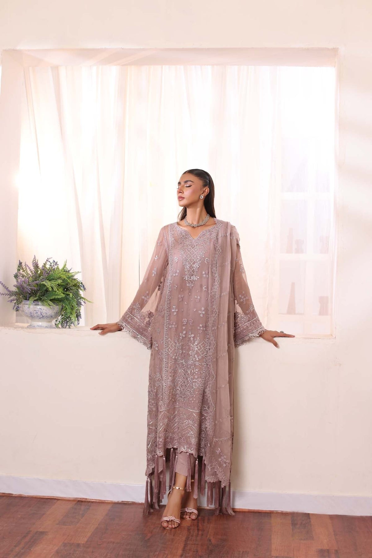 Noor by Saadia Asad | Noor Chiffon De Luxe | D7 -  Noor by Saadia Asad Formal - Original Designer Dress - House of Maryam
