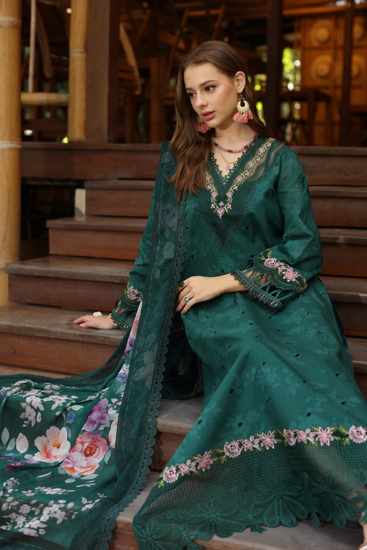 Noor by Saadia Asad | Eid Luxe Printedkari | D9-B -  Noor by Saadia Asad Ladies Clothes - Original Designer Dress - House of Maryam