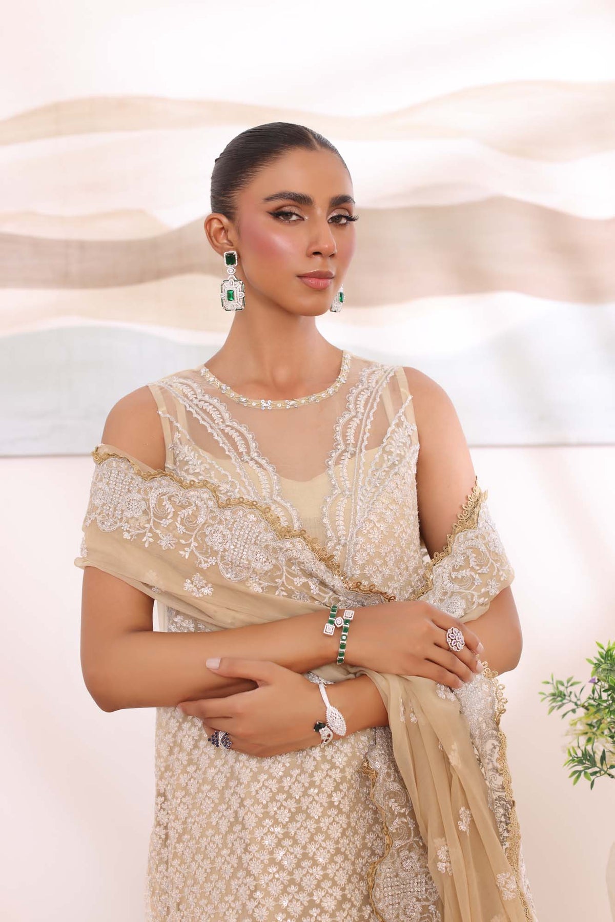 Noor by Saadia Asad | Noor Chiffon De Luxe | D1 -  Noor by Saadia Asad Formal - Original Designer Dress - House of Maryam
