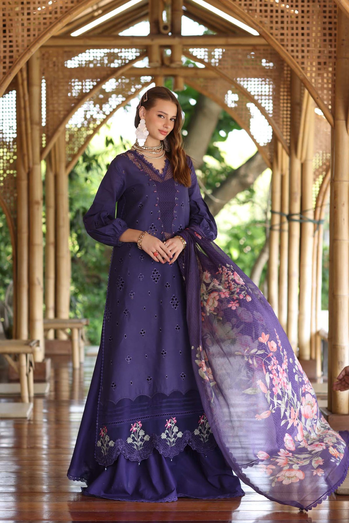 Noor by Saadia Asad | Eid Luxe Printedkari | D7-B -  Noor by Saadia Asad Ladies Clothes - Original Designer Dress - House of Maryam
