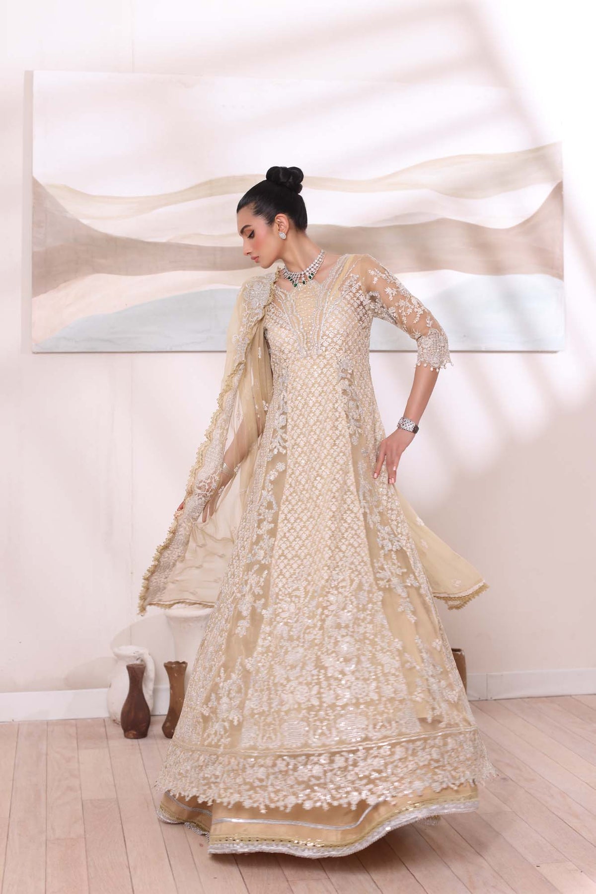 Noor by Saadia Asad | Noor Chiffon De Luxe | D1 -  Noor by Saadia Asad Formal - Original Designer Dress - House of Maryam