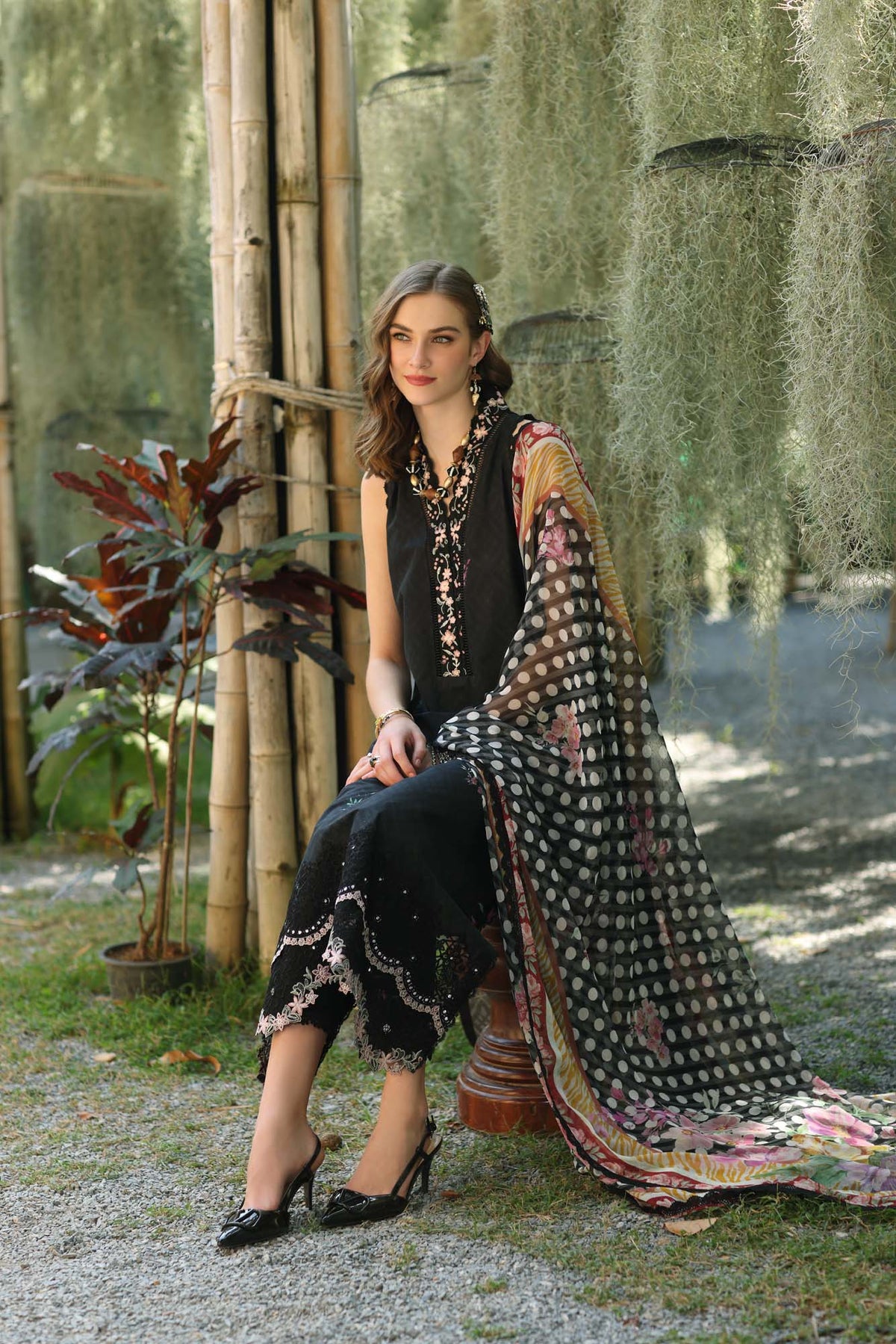 Noor by Saadia Asad | Eid Luxe Printedkari | D10-B -  Noor by Saadia Asad Ladies Clothes - Original Designer Dress - House of Maryam