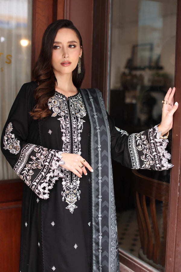 Noor by Saadia Asad | Winter Embroidered Printkhaas 25 | D10- A-4