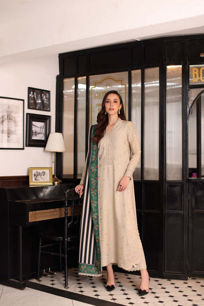 Noor by Saadia Asad | Winter Embroidered Printkhaas 25 | D1 - B