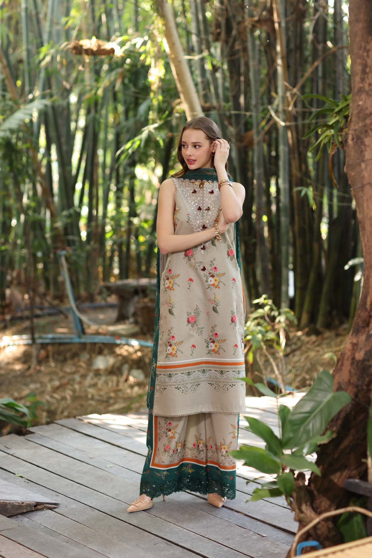 Noor by Saadia Asad | Eid Luxe Printedkari | D4-A -  Noor by Saadia Asad Ladies Clothes - Original Designer Dress - House of Maryam