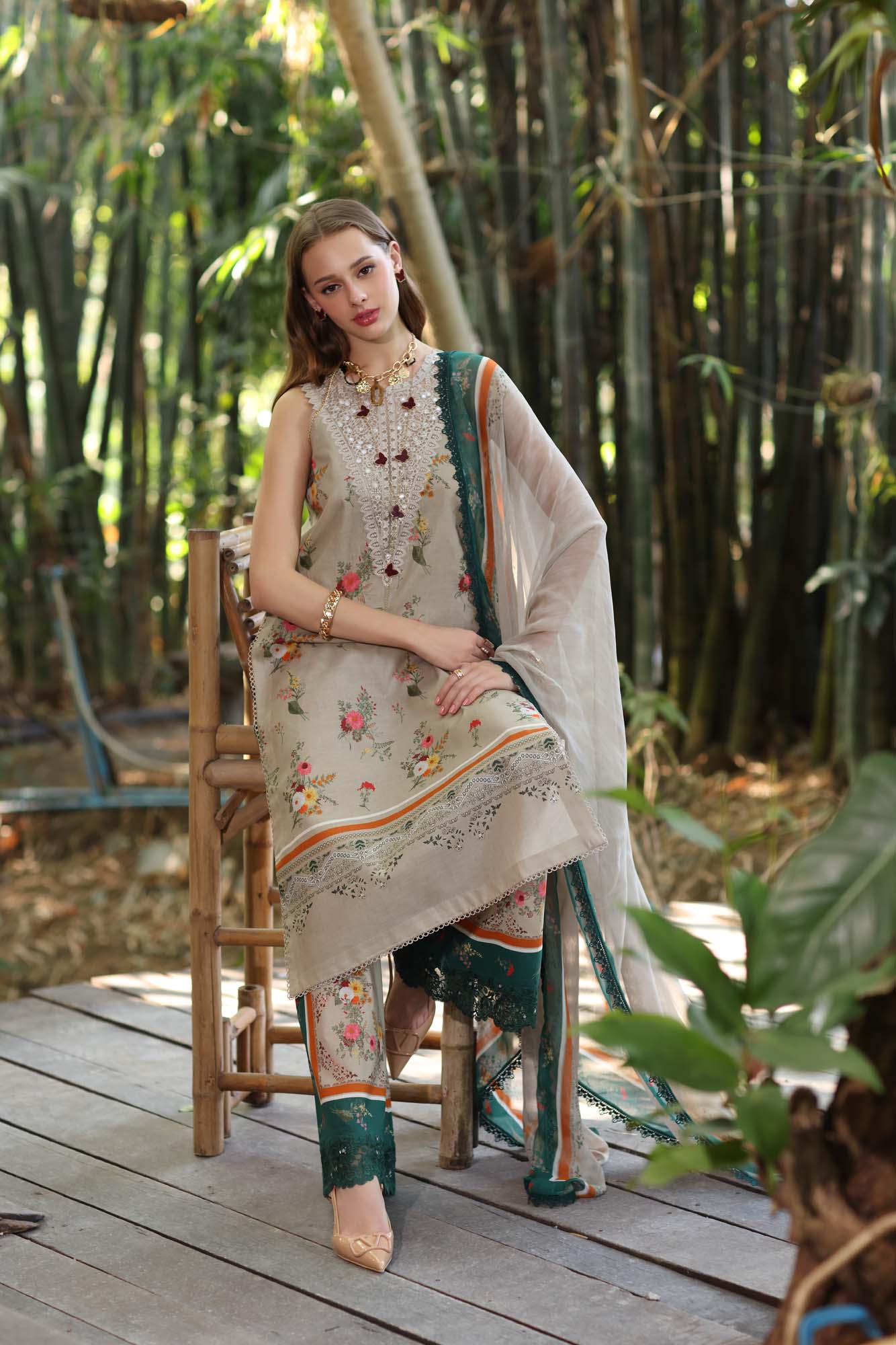 Noor by Saadia Asad | Eid Luxe Printedkari | D4-A -  Noor by Saadia Asad Ladies Clothes -  House of Maryam