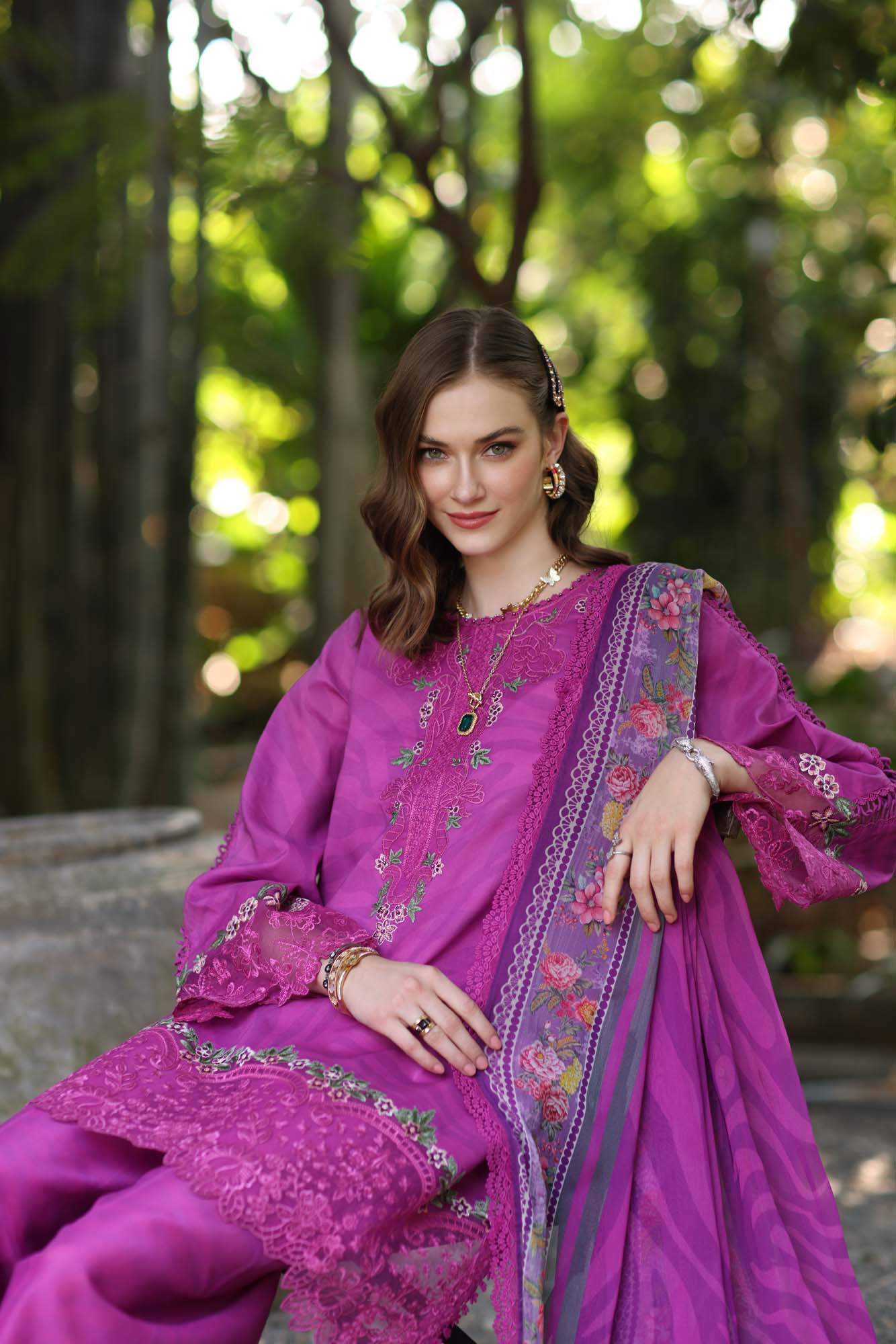 Noor by Saadia Asad | Eid Luxe Printedkari | D1-A -  Noor by Saadia Asad Ladies Clothes -  House of Maryam