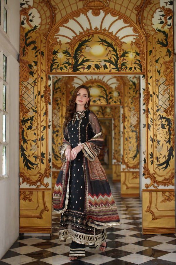 Noor by Saadia Asad | Festive 25 | D1 - Black, image 4