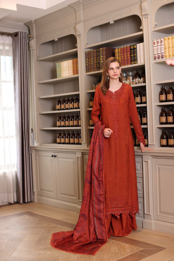 Noor by Saadia Asad | Winter Embroidered Printkhaas 25 | D5 - A