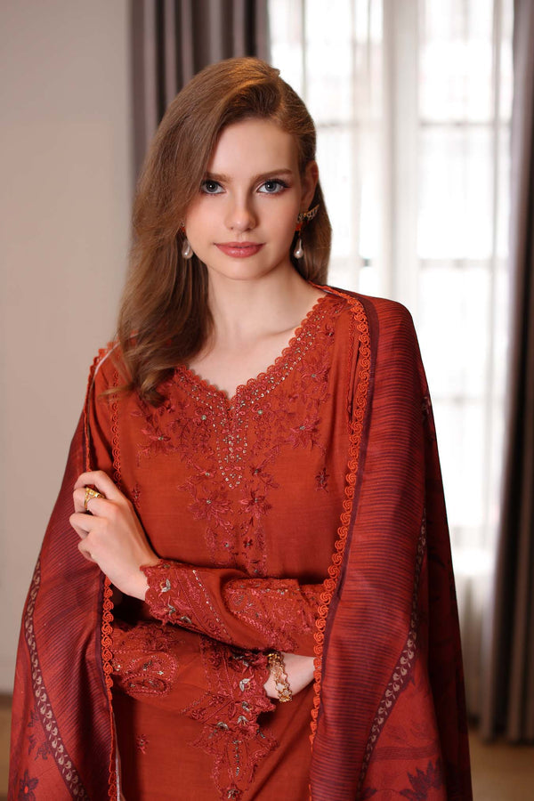 Noor by Saadia Asad | Winter Embroidered Printkhaas 25 | D5 - A-4