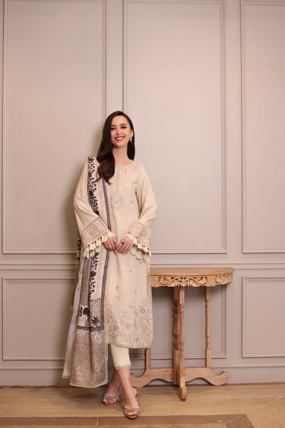 Noor by Saadia Asad | Winter Embroidered Printkhaas 25 | D7 - A