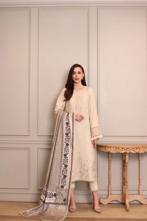 Noor by Saadia Asad | Winter Embroidered Printkhaas 25 | D7 - A-3