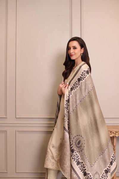 Noor by Saadia Asad | Winter Embroidered Printkhaas 25 | D7 - A
