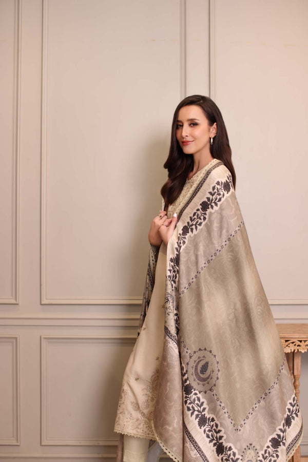 Noor by Saadia Asad | Winter Embroidered Printkhaas 25 | D7 - A-4