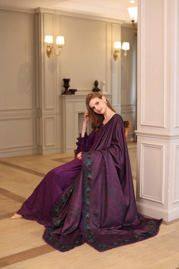 Noor by Saadia Asad | Winter Embroidered Printkhaas 25 | D10 - B-4