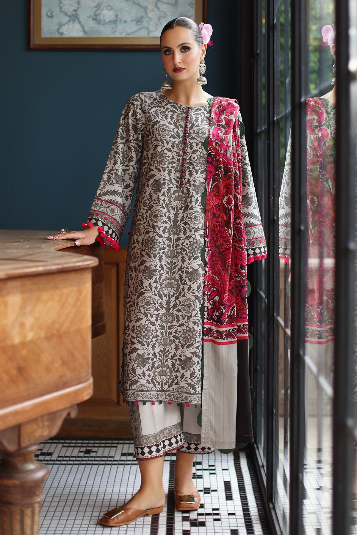Charizma | C Prints Winter 25 | 3-PC Unstitched Printed Linen Collection CPW5-09