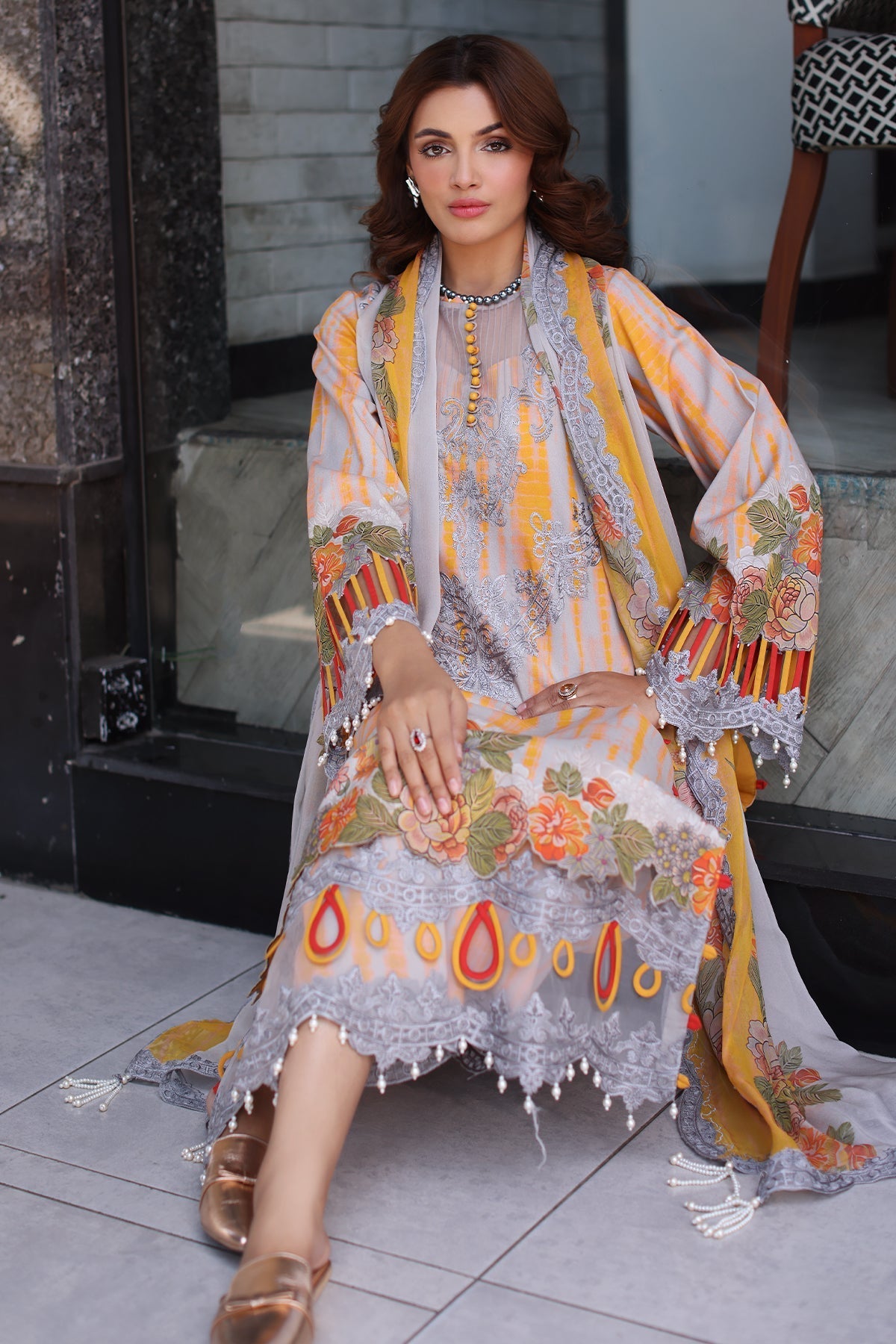 Charizma | Combination Lawn |  CC5-25 -  Charizma Ladies Clothes - Original Designer Dress - House of Maryam