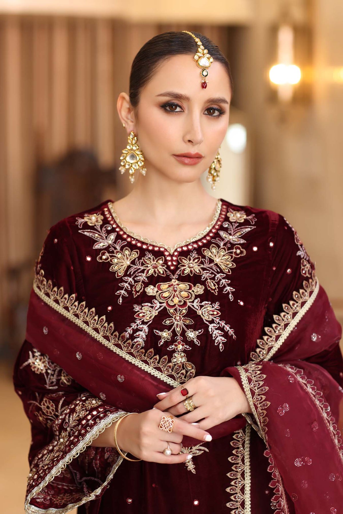 Noor by Saadia Asad | Handcrafted Velvet 25 | Naqsh-4