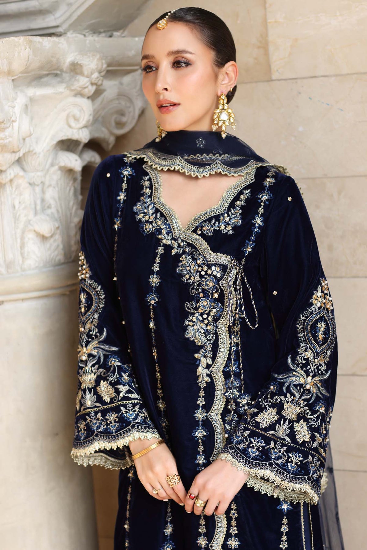 Noor by Saadia Asad | Handcrafted Velvet 25 | Falak-4
